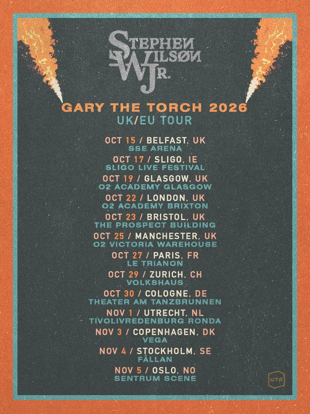 Stephen Wilson Jr. Gary The Torch Tour Poster 2026